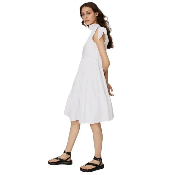 Peter Som Collective Tiered Dress in White Womens Cotton A-line - Picture 3 of 13